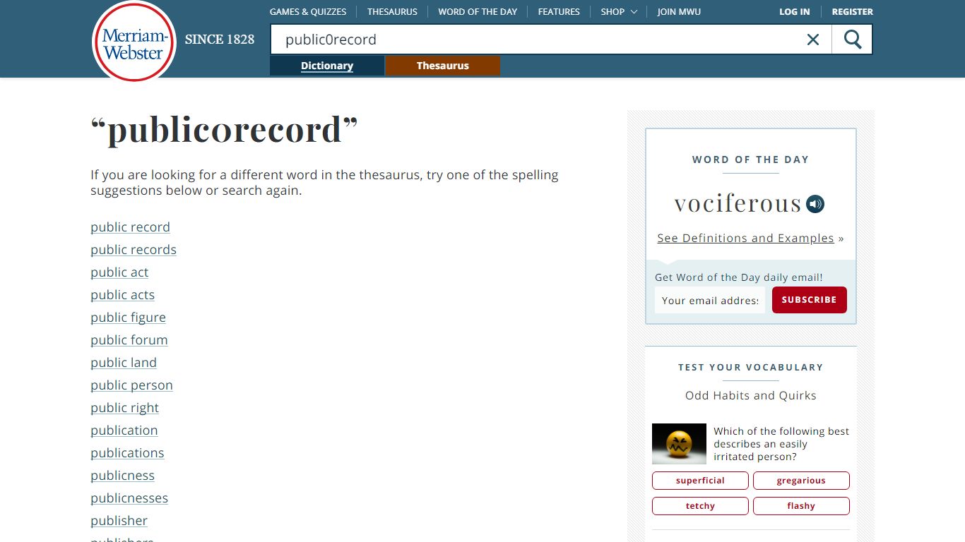 Public record Definition & Meaning | Merriam-Webster Legal